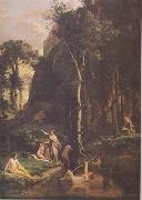 Jean Baptiste Camille  Corot Diane surprise an bain par Aceon (mk11) painting